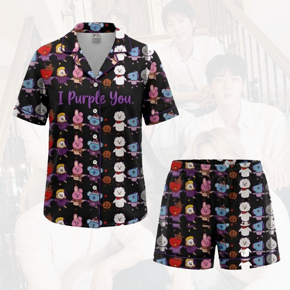BTS J-Hope BT21 Borahae Weihnachts-Pyjama-Set (süß)