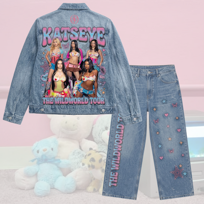 Katseye The Wild World Tour Denim Jacket Retro Concert Outfit Gift For Eyekons