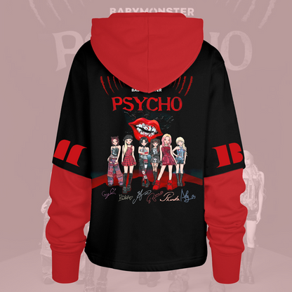 Babymonster Psycho Members Signature Shortstop Hoodie Gift For Lovers
