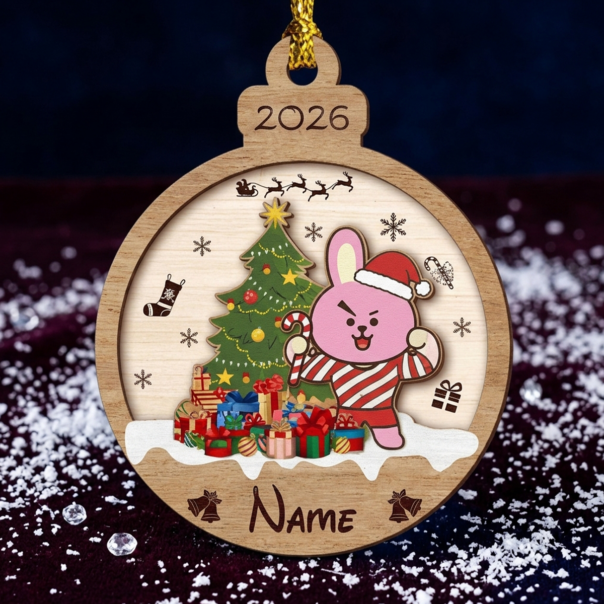 Custom Bangtan Christmas Shaker Ornament BT21 Christmas Ornament Gift For Army