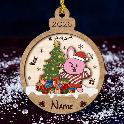 Custom Bangtan Christmas Shaker Ornament BT21 Christmas Ornament Gift For Army