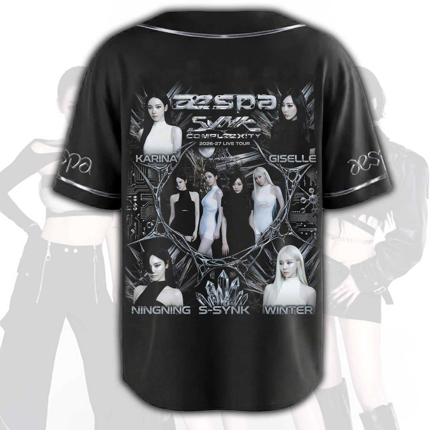 Collage Aespa Synk Complexity  Baseball Jersey Top Fan Gifts