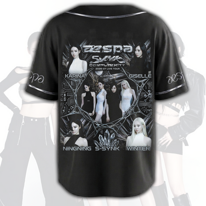 Collage Aespa Synk Complexity  Baseball Jersey Top Fan Gifts