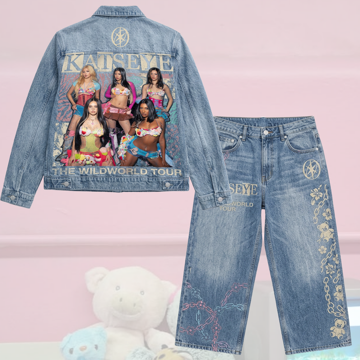 Katseye The Wild World Tour Denim Jacket Vintage Concert Outfit Gift For Eyekons