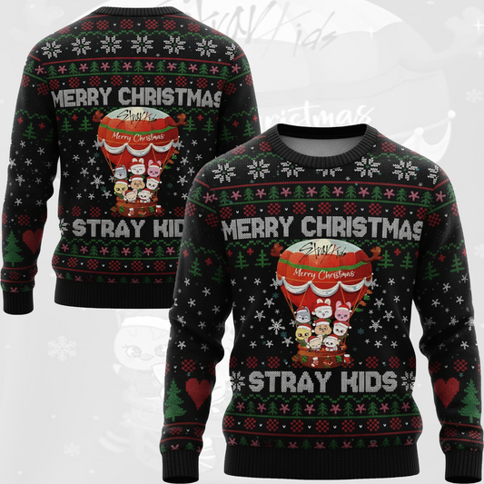 Kawai Skzoo Air Balloon Christmas Ugly Sweater Gift For Lovers