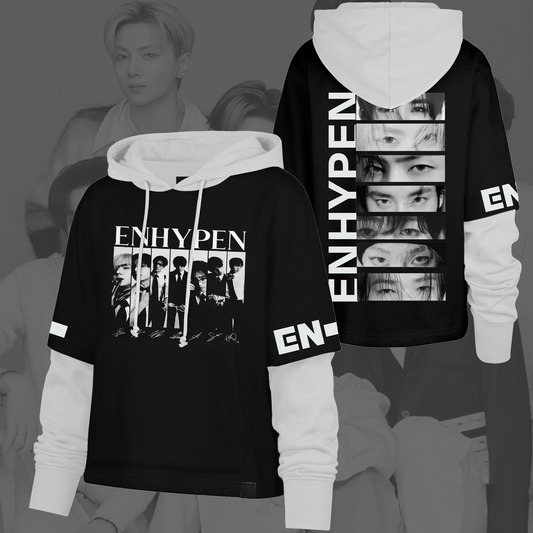 Enhypen Signature And Eye To Eye Shortstop Hoodie Gift For Lovers