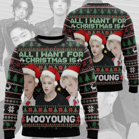 All I Want For Christmas Is Wooyoung Ugly Sweater Gift For Lovers