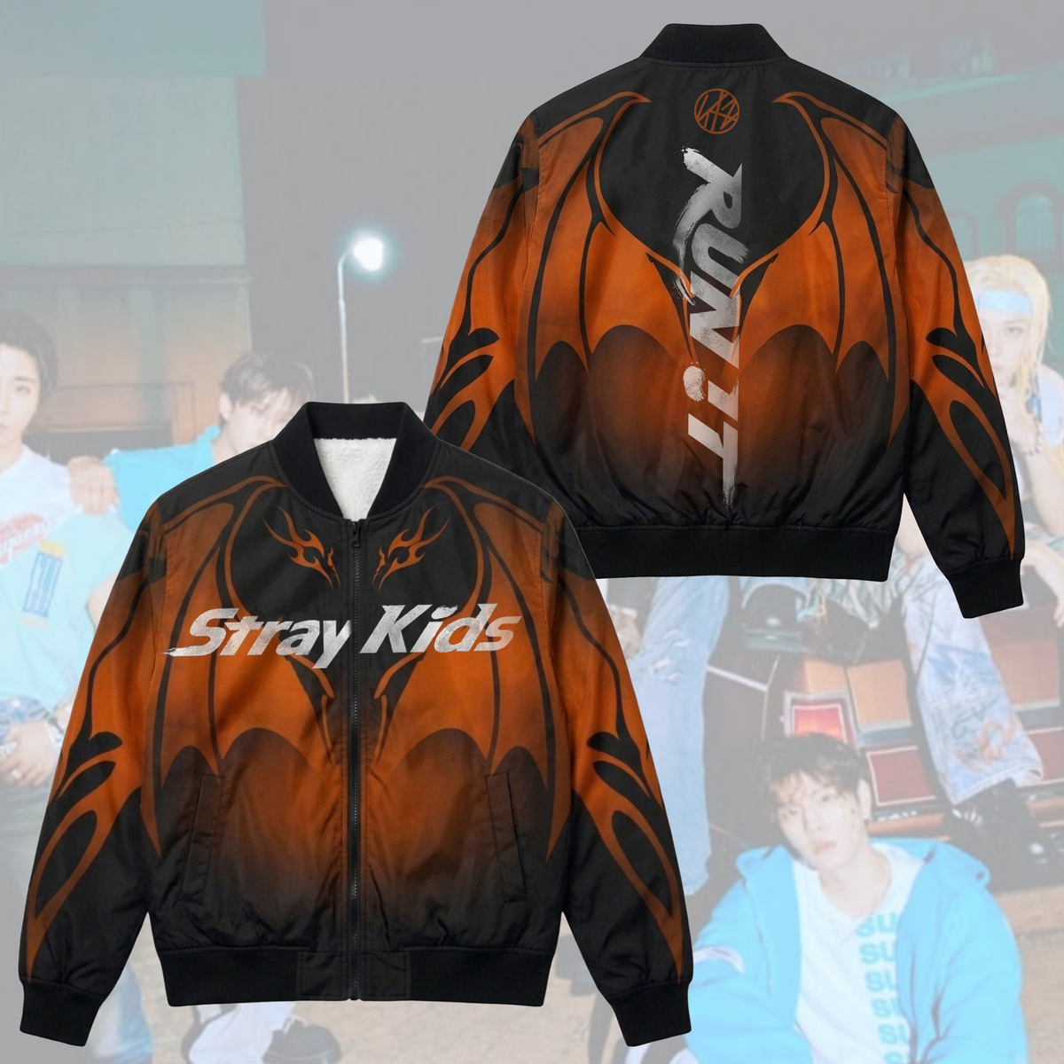 Stray Kids  Run It World Tour Bomber Jacket Orange Dragon Stray Kids Concert Outfit Stay Gifts