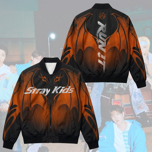 Stray Kids  Run It World Tour Bomber Jacket Orange Dragon Stray Kids Concert Outfit Stay Gifts