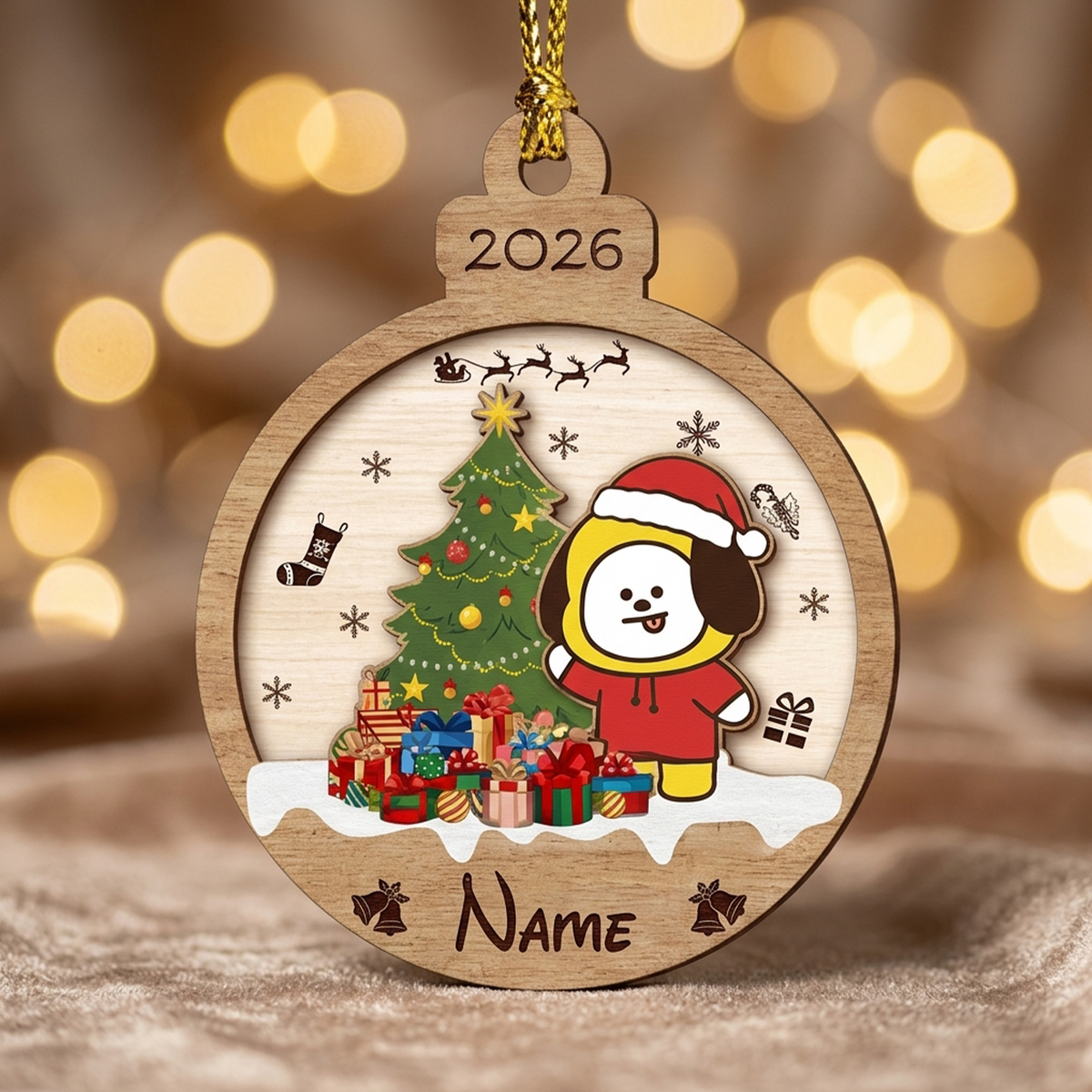 Custom Bangtan Christmas Shaker Ornament BT21 Christmas Ornament Gift For Army