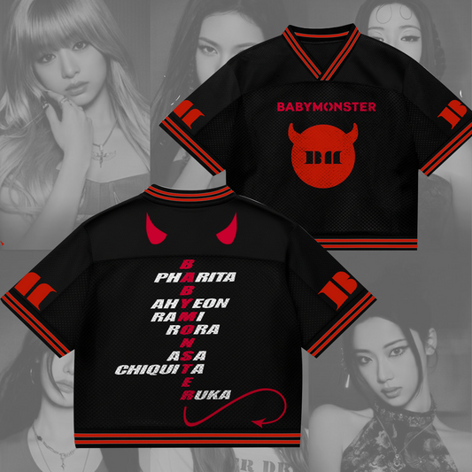 Babymonster Mixed Mesh Jersey Gift For Lovers