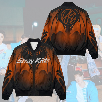 Stray Kids  Run It World Tour Bomber Jacket Orange Dragon Stray Kids Concert Outfit Stay Gifts
