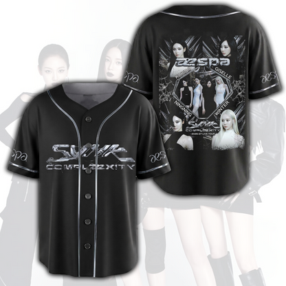 Collage Aespa Synk Complexity  Baseball Jersey Top Fan Gifts