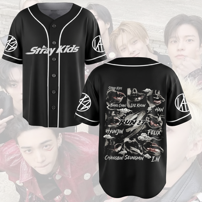 Exhilarating Stray Kids Run It World Tour Baseball Jersey Lips Gift for Fan