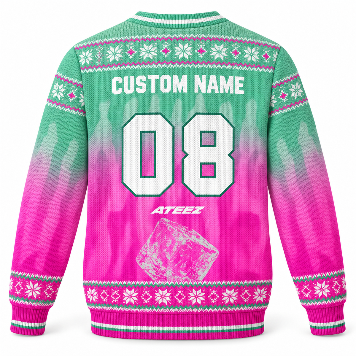 ATEEZ Golden Hour Part.5 Custom Name Ugly Christmas Sweater, Personalized ATINY Gift