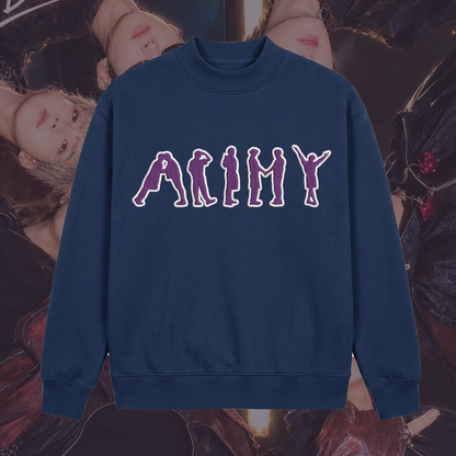 Iconic Army BTS Embroidered Mockneck Sweatshirt Gift For Fans