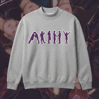Iconic Army BTS Embroidered Mockneck Sweatshirt Gift For Fans