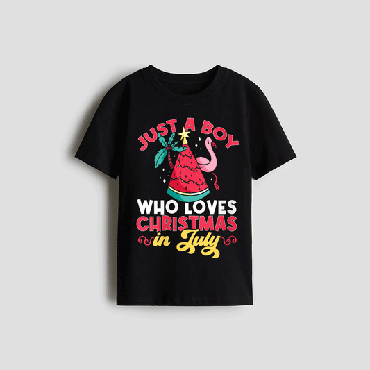 A black t-shirt with a colorful graphic design and text on it.
