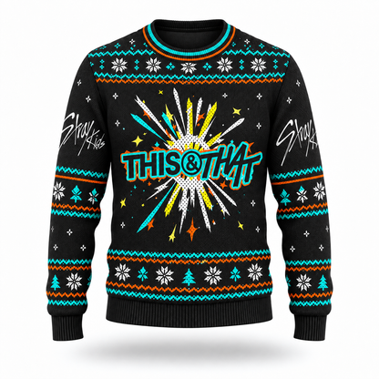 Stray Kids THIS & THAT Ugly Christmas Sweater, Custom Name Number Holiday Gift for STAY Fans