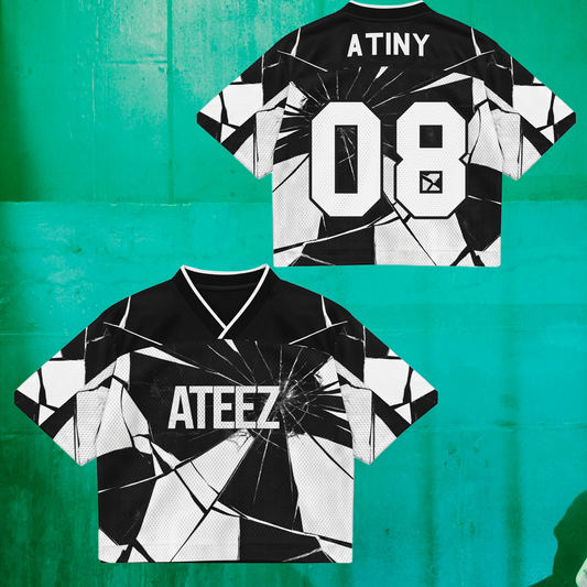 Crash ATEEZ Golden Hour Part 6 Mirror Style Mix Mesh Jersey Gifts For Atiny