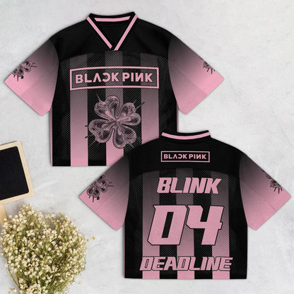 BLACKPINK BLINK Members Mesh Jersey – Pink Black K-Pop Mesh Jersey Football