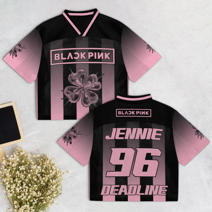 BLACKPINK BLINK Members Mesh Jersey – Pink Black K-Pop Mesh Jersey Football