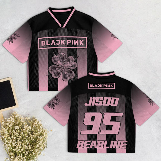 BLACKPINK BLINK Members Mesh Jersey – Pink Black K-Pop Mesh Jersey Football