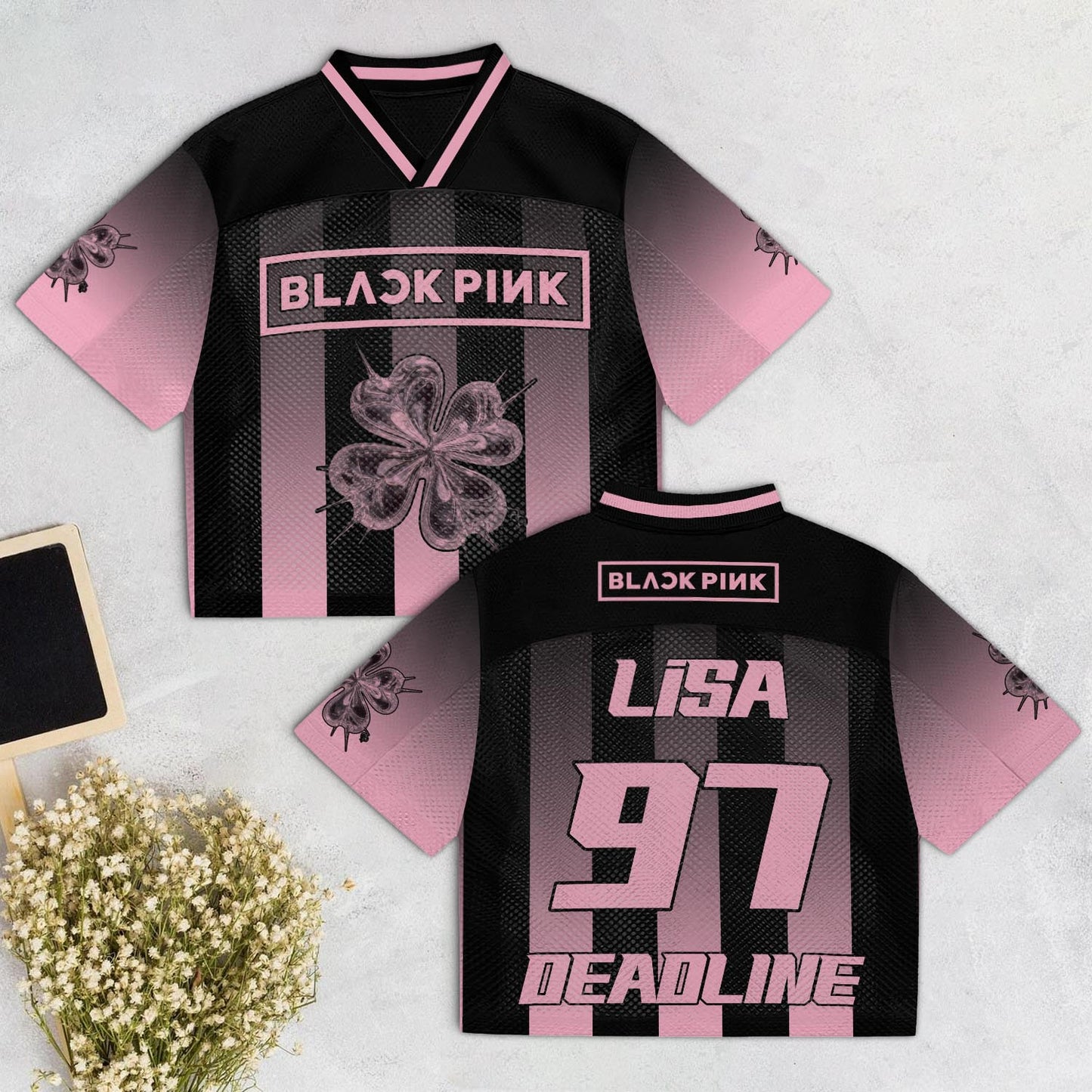 BLACKPINK BLINK Members Mesh Jersey – Pink Black K-Pop Mesh Jersey Football