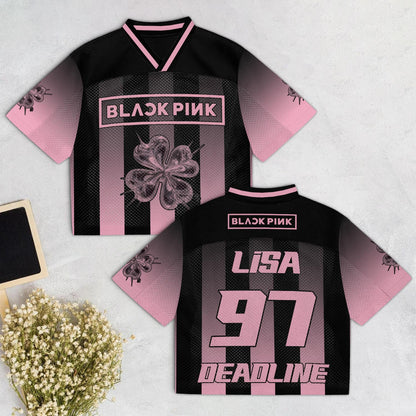 BLACKPINK BLINK Members Mesh Jersey – Pink Black K-Pop Mesh Jersey Football