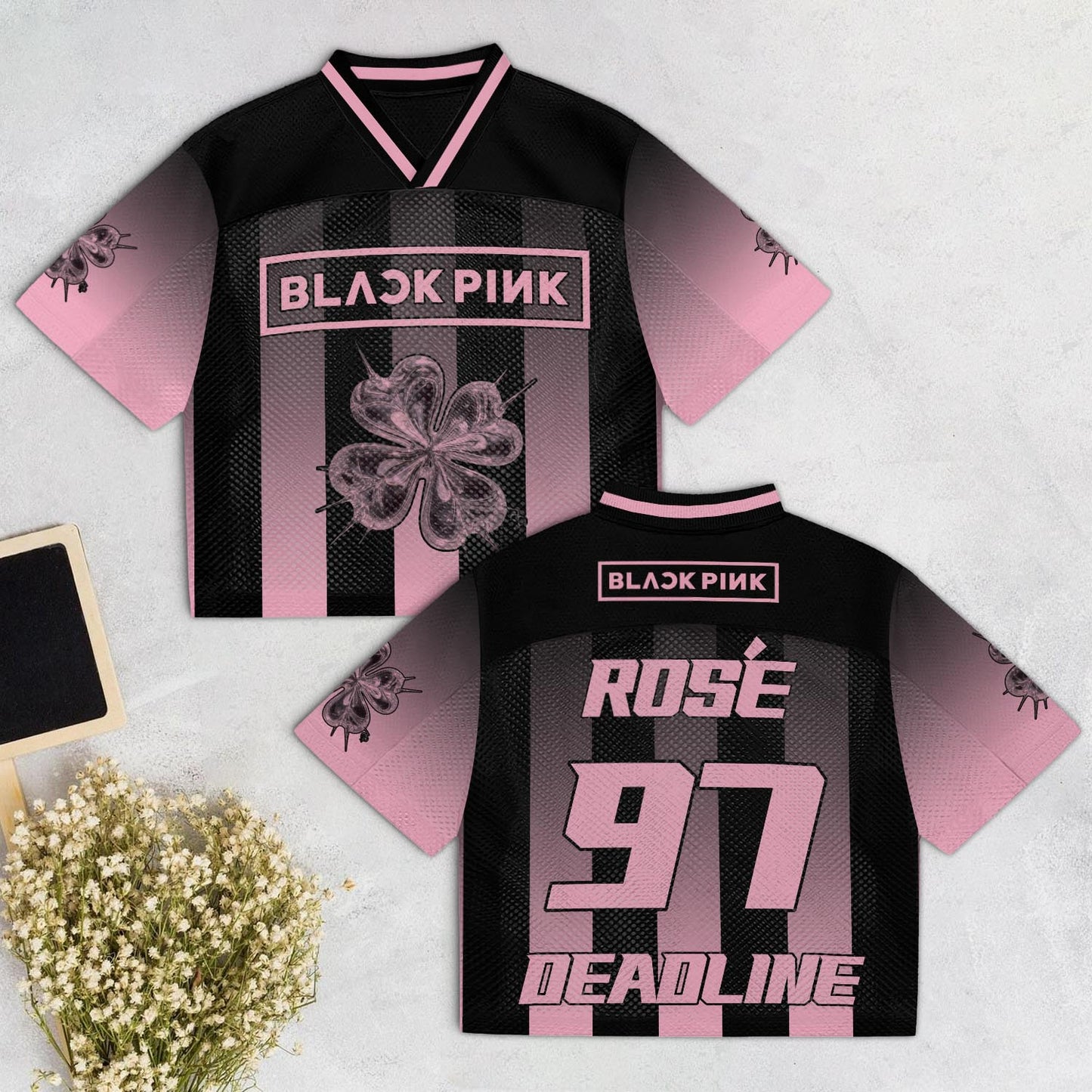 BLACKPINK BLINK Members Mesh Jersey – Pink Black K-Pop Mesh Jersey Football