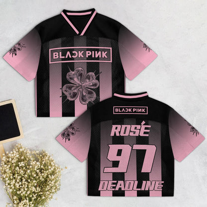 BLACKPINK BLINK Members Mesh Jersey – Pink Black K-Pop Mesh Jersey Football