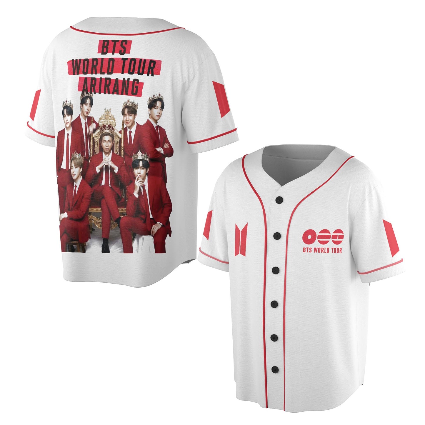 BTS World Tour Arirang Mesh Baseball Jersey Shirt – K-Pop Fan Apparel