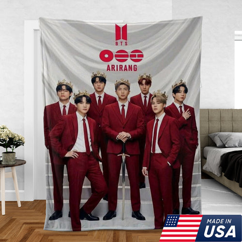 BTS ARIRANG Blanket, Premium K-Pop BTS Group Throw for ARMY