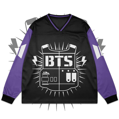 WAVESTEEᵀᴹ Bangtan Boys Mesh Splicing Long Sleeved Purple Version 1