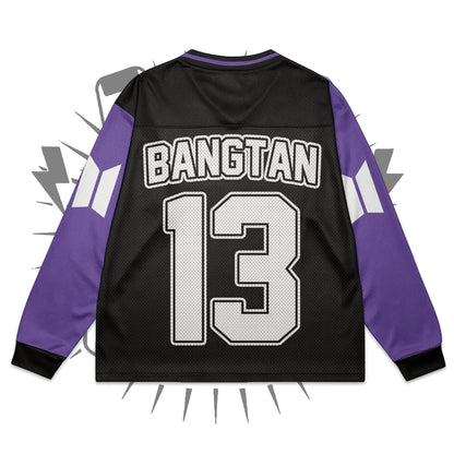 WAVESTEEᵀᴹ Bangtan Boys Mesh Splicing Long Sleeved Purple Version 1