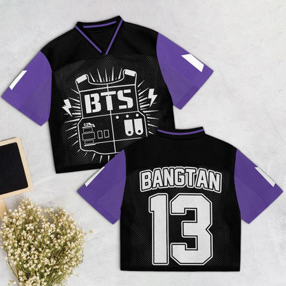 BTS Purple Mixde Mesh Jersey Football