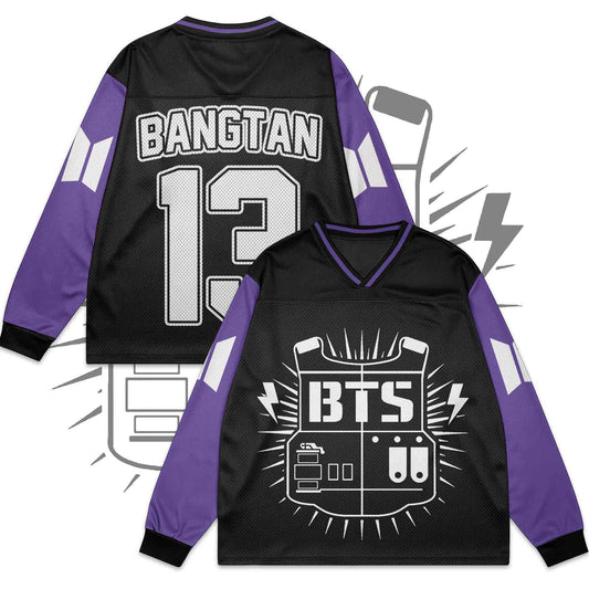 WAVESTEEᵀᴹ Bangtan Boys Mesh Splicing Long Sleeved Purple Version 1