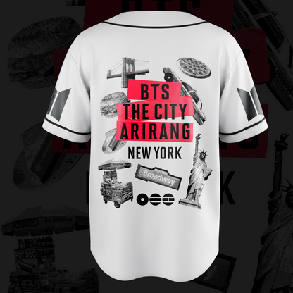 Retro BTS The City New York Arirang Baseball Jersey Gifts For Fans