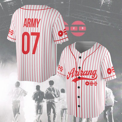 Arirang World Tour 2026 BTS Baseball Jersey Shirt – Kpop Fan Gift for ARMY