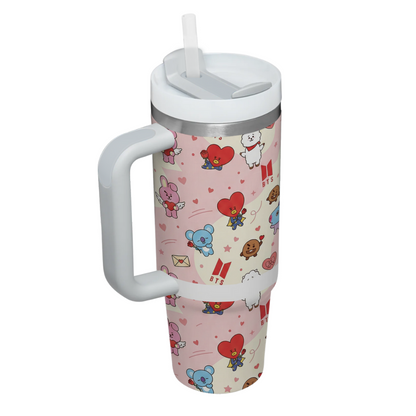 BTS BT21 Valentine Gift, Cute 40oz Tumbler For Lovers & Fans