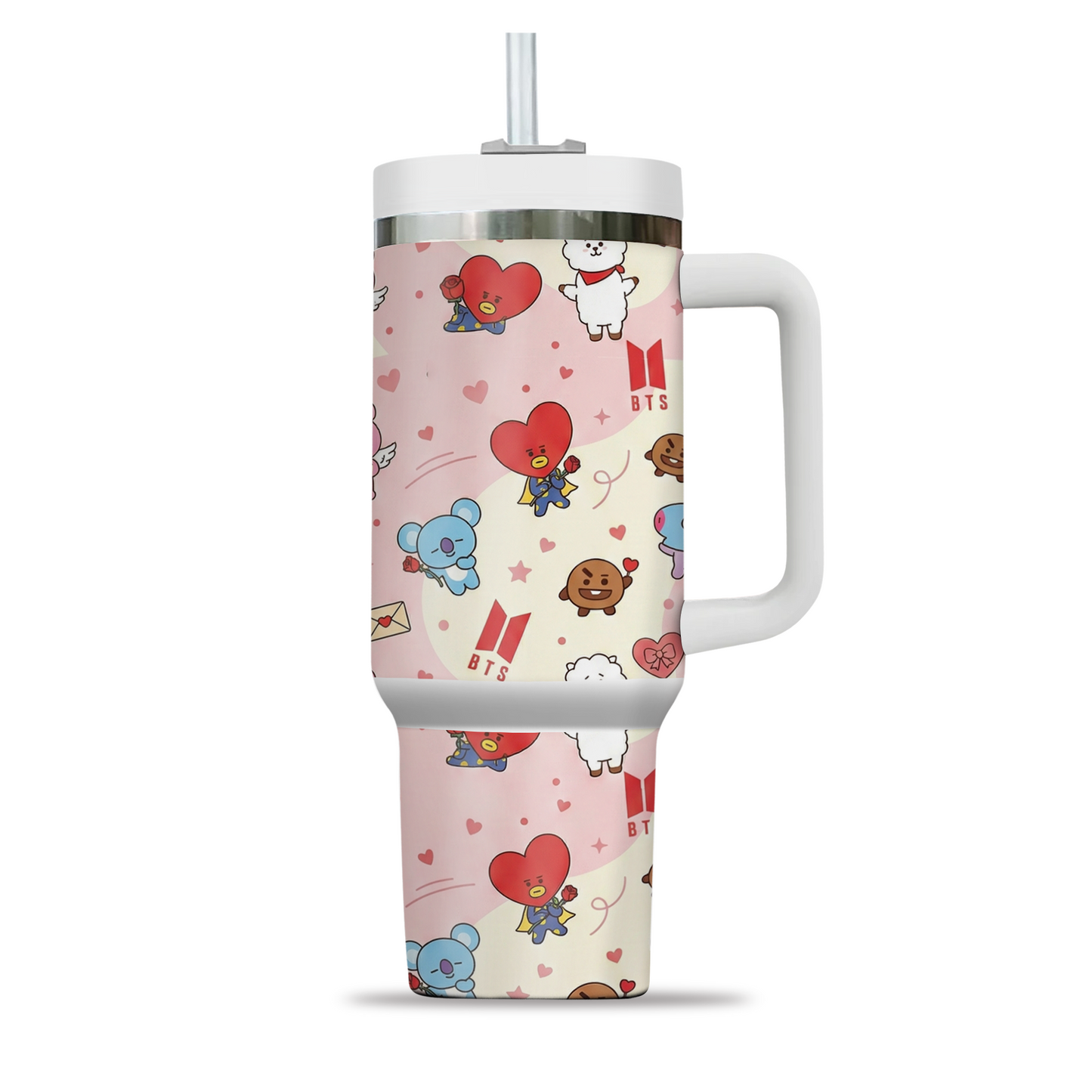 BTS BT21 Valentine Gift, Cute 40oz Tumbler For Lovers & Fans