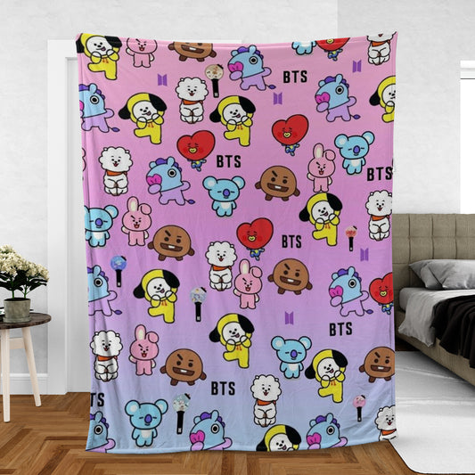 WAVESTEE™ BT21 Cartoon Fleece Blanket