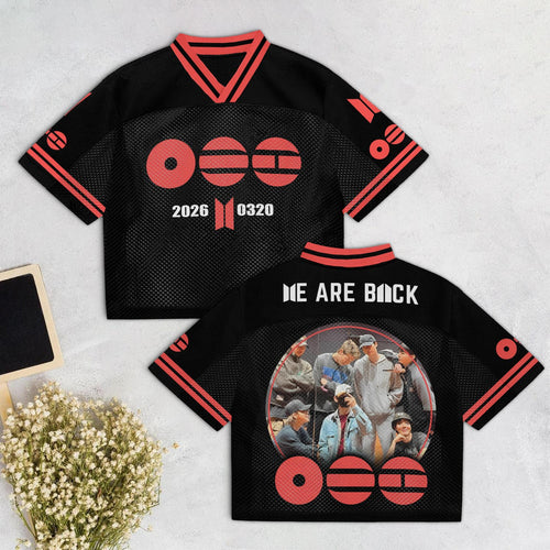 New Album BTS 2026 Mesh Jersey Football, Korean Pop Fan Gift for Lovers