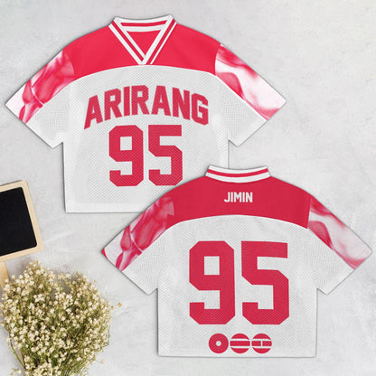 BTS Arirang Mesh Football Jersey – K-Pop Army Fan Shirt, World Tour Edition