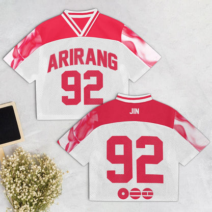 BTS Arirang Mesh Football Jersey – K-Pop Army Fan Shirt, World Tour Edition