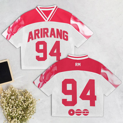 BTS Arirang Mesh Football Jersey – K-Pop Army Fan Shirt, World Tour Edition