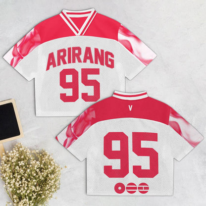 BTS Arirang Mesh Football Jersey – K-Pop Army Fan Shirt, World Tour Edition