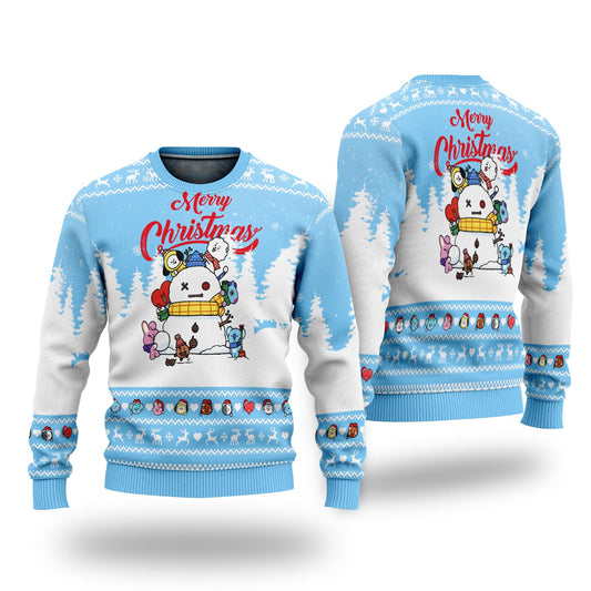 WAVESTEEᵀᴹ BT21 Merry Christmas Ugly Sweater