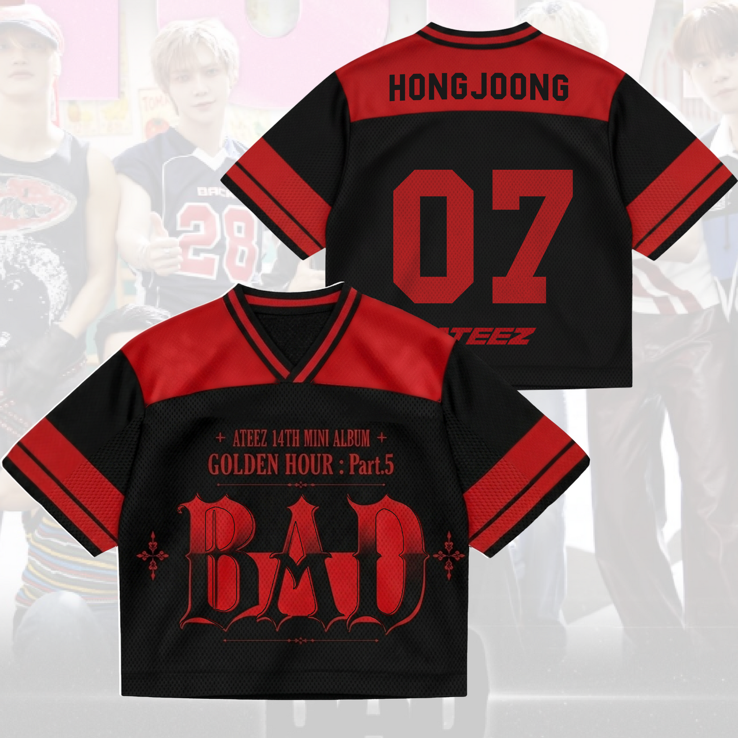 Bad ATEEZ Golden Hour Part 5 Mixed Mesh Jersey Fan Edition
