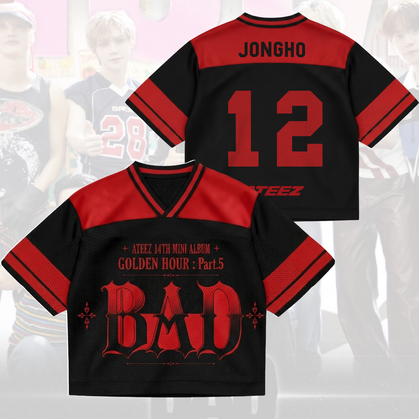 Bad ATEEZ Golden Hour Part 5 Mixed Mesh Jersey Fan Edition